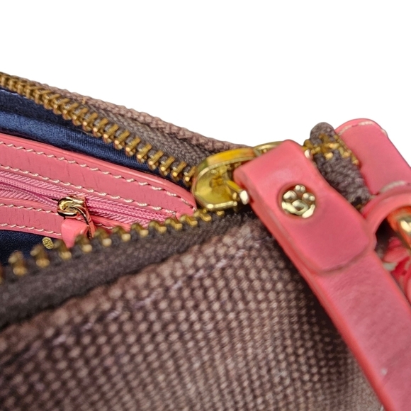 Vintage Y2k Kate Spade New York Brown Canvas Small barrel Pia Baguette Bag - Picture 9 of 9